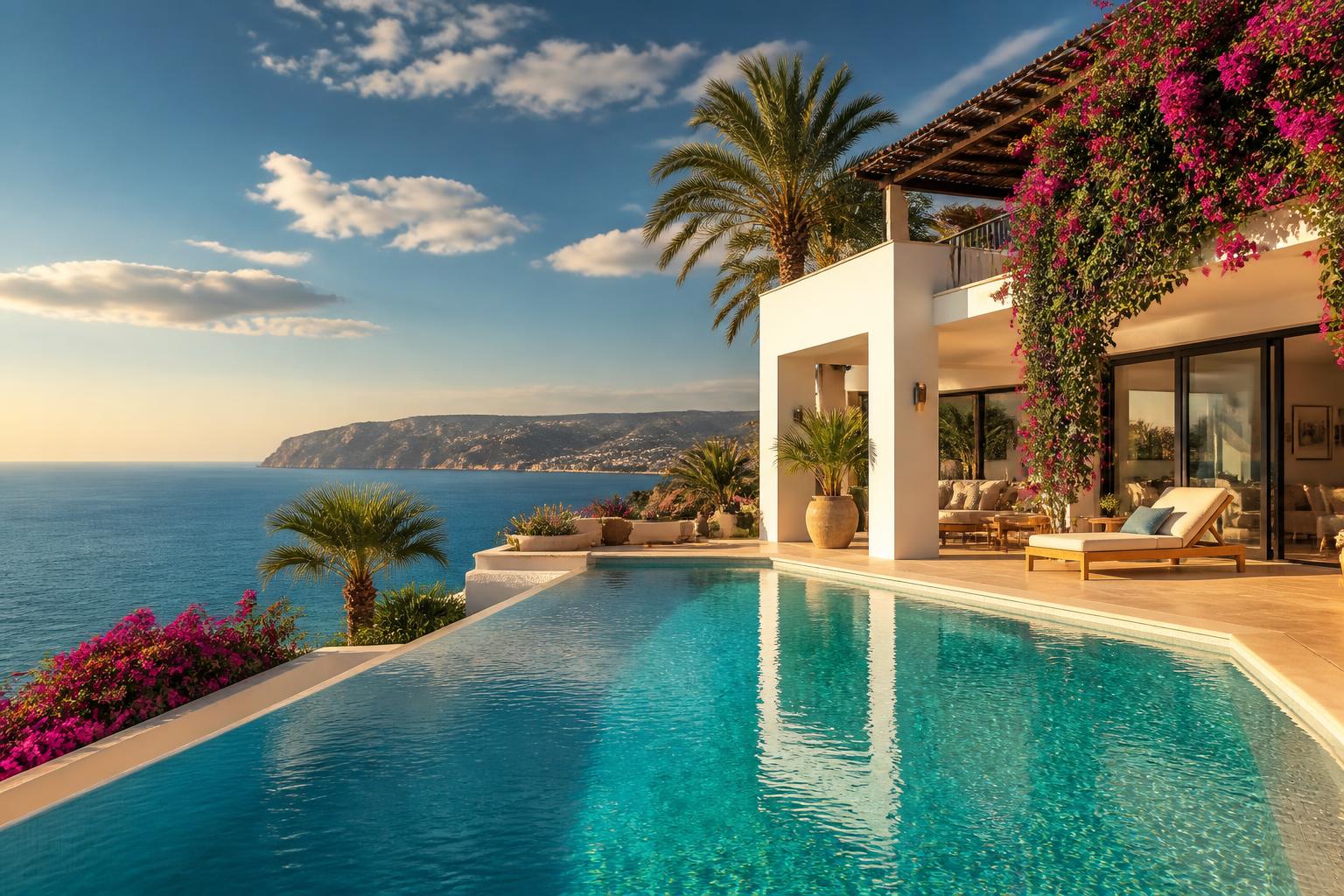 Mediterranean villa on the Costa Blanca at golden hour